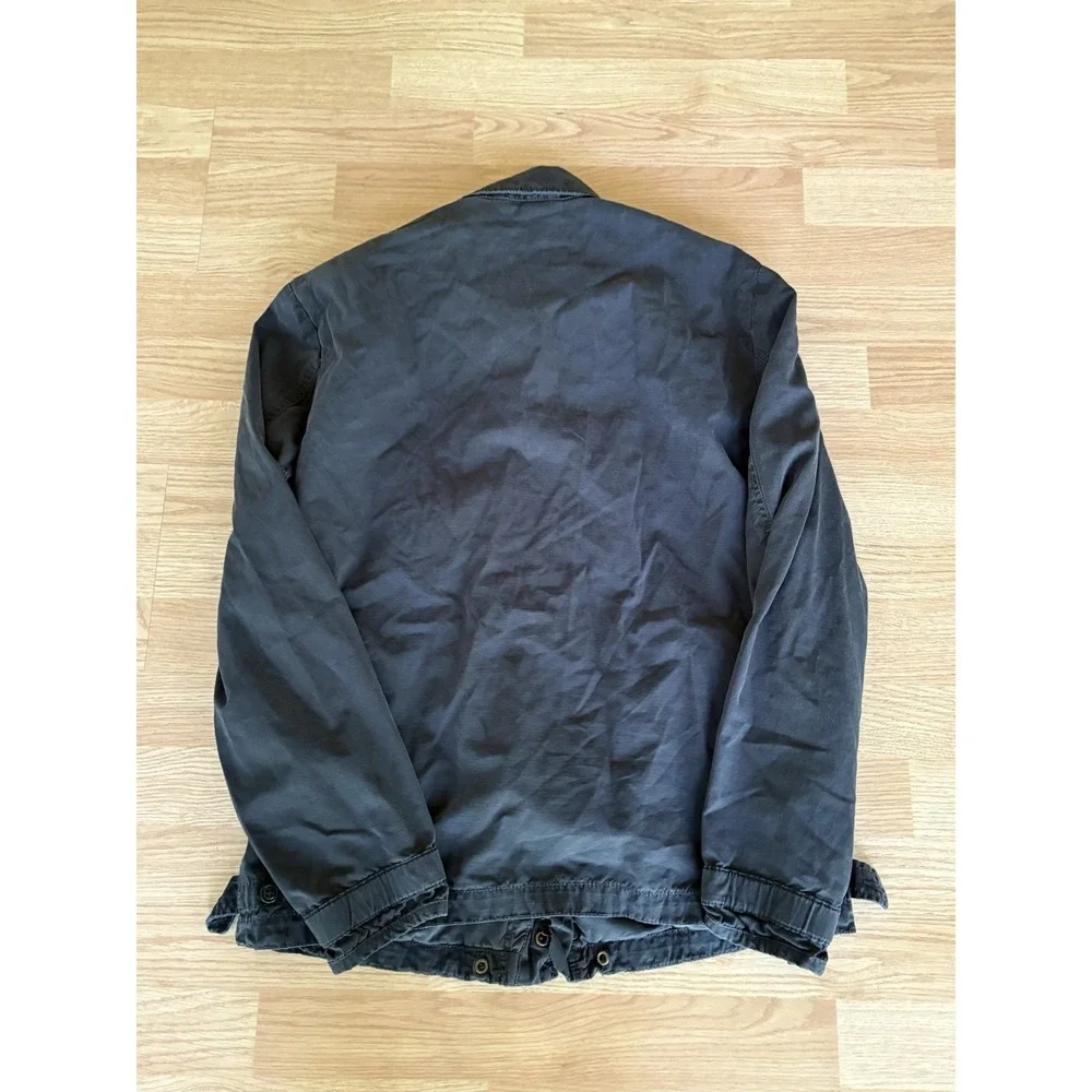 J Crew Mens Broken In Field Military Utility Coat Jacket Small Black Outdoors